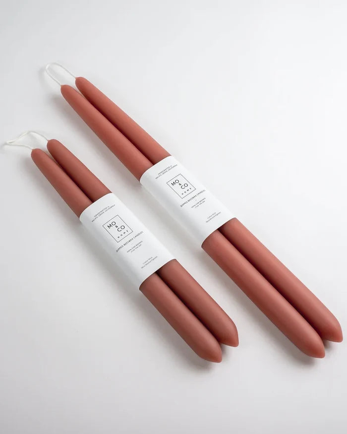 100 % Dipped Beeswax Taper Candles