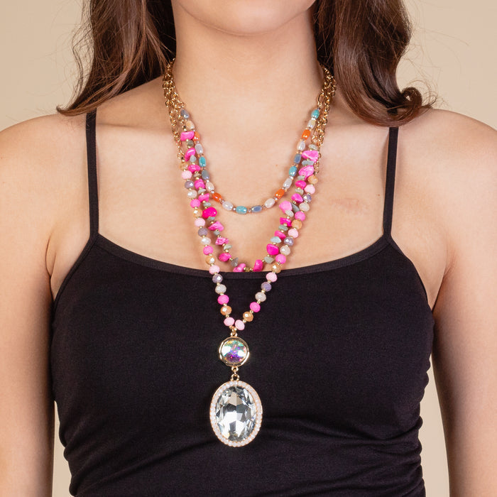 1153 - Crystal Necklace - Multi
