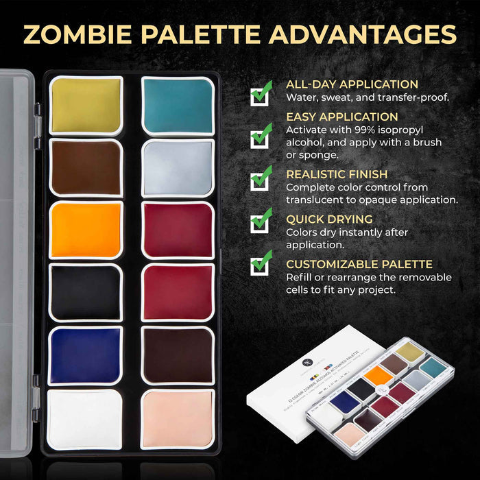 Zombie palette shade guide and product advantages
