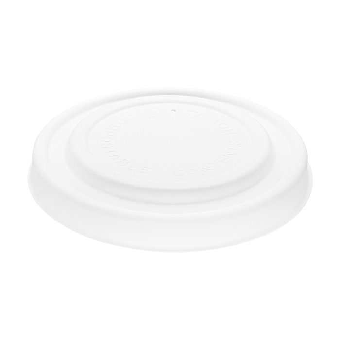 190-Series Lid | Karat Earth Compostable Paper Flat lid for 6-10oz Compostable Paper Food Container