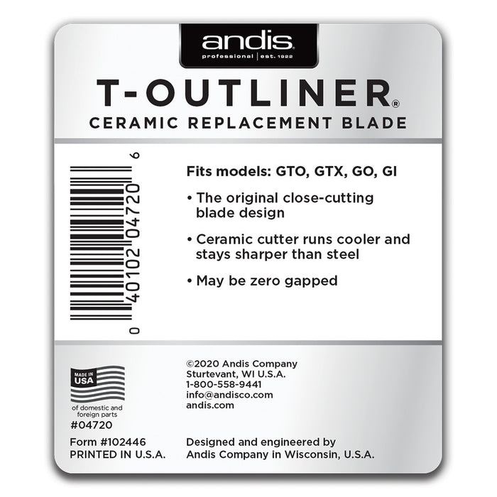 Andis CERAMIC Replacement Blade T-Outliner Trimmer # 04720 - Palms Fashion Inc.