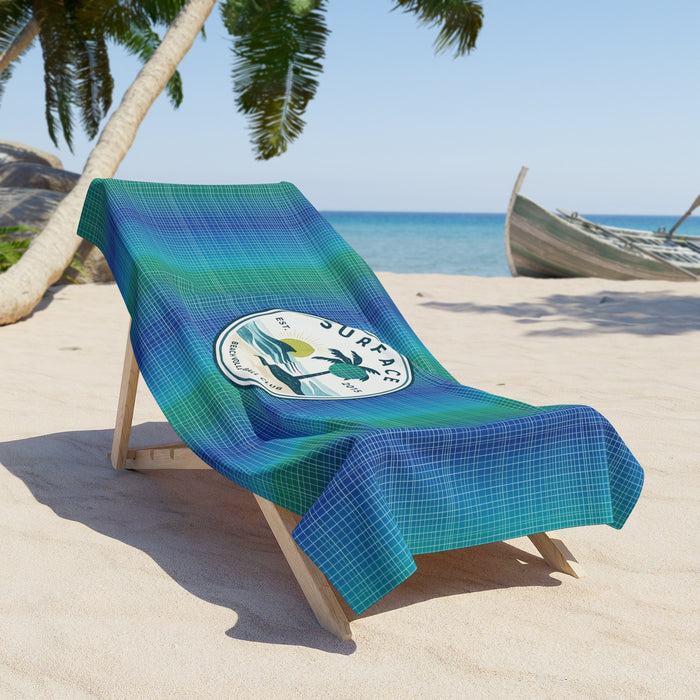 Beach Towel — Surface Tropical Stripe Towel with Palm Logo