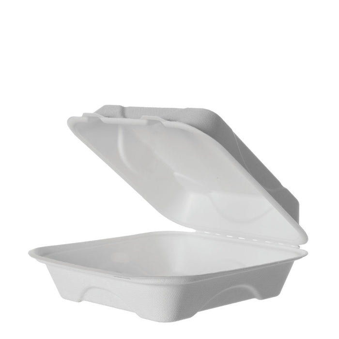 EcoProducts Compostable Molded Fiber Clamshells (9in x 9in x 3in) | 200/cs