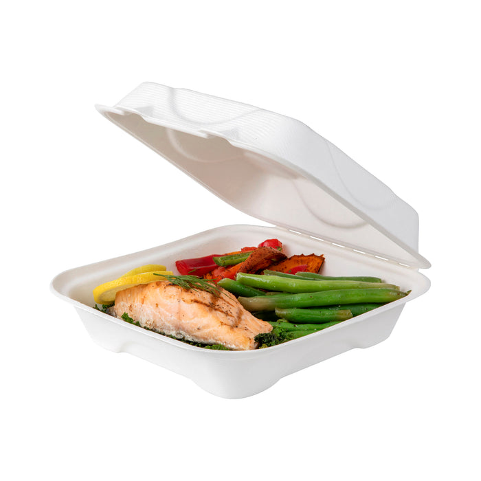 EcoProducts Hinged Molded Fiber Clamshell (9" x 9" x 3" | Soak Proof) | 200/cs