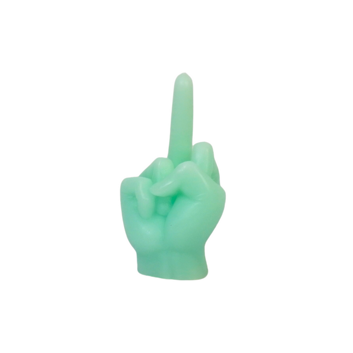 Kaars - Middelvinger - Wax - Mint - 310 gram - 10x9x17cm