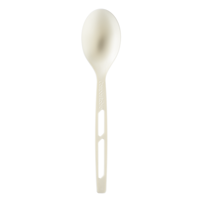 Karat Earth WRAPPED CPLA Compostable Tea Spoon | Heavy Weight | White