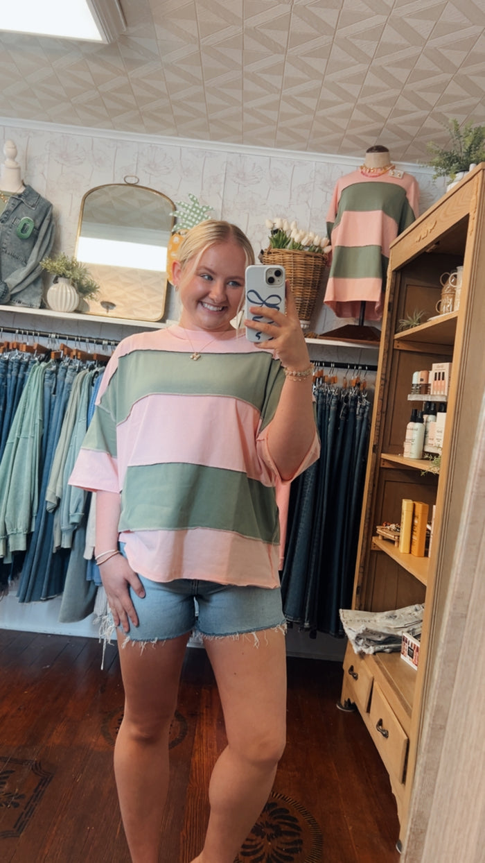 Paige Striped Oversized Tee
