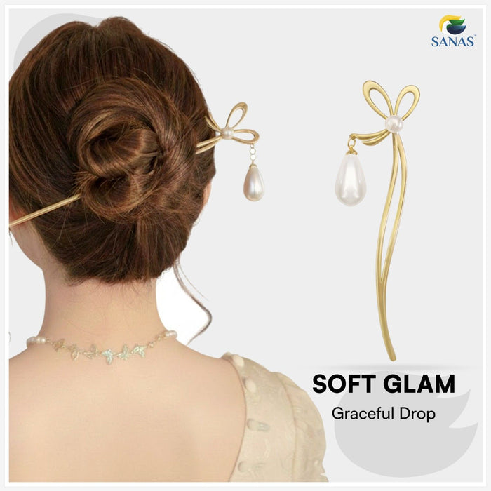 SANAS pearl hair stick for festive hairstyles