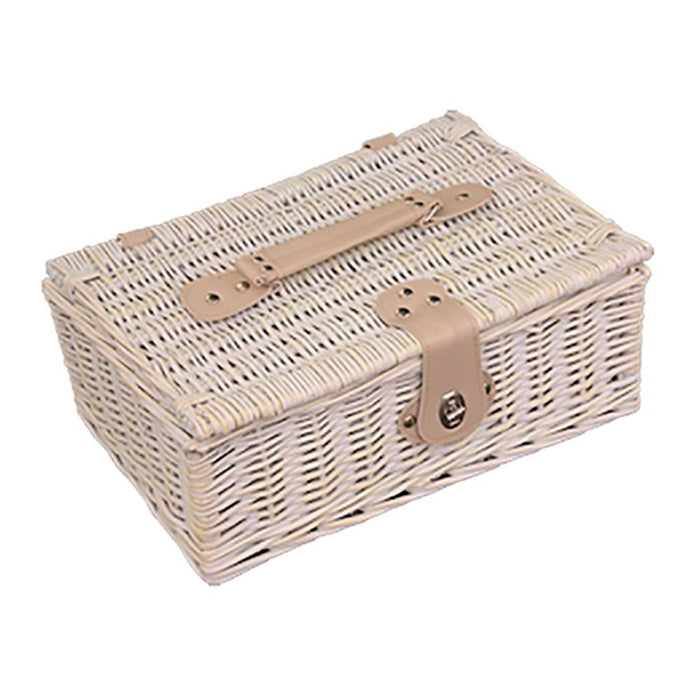 White Provence Wicker Empty Picnic Basket