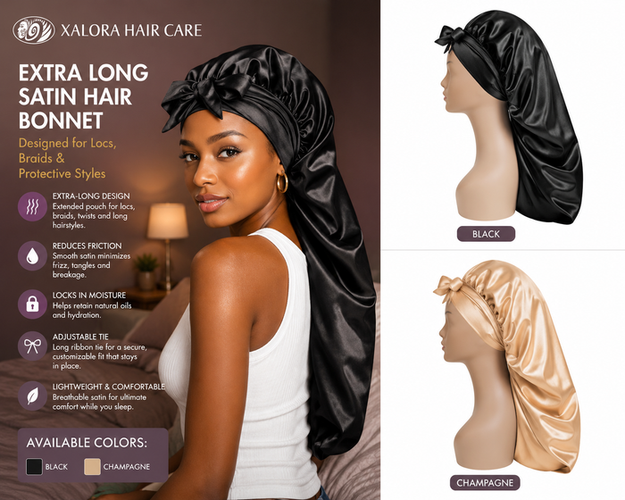 Xalora Extra Long Satin Bonnet