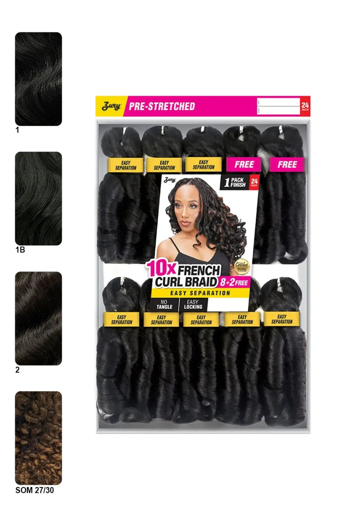 ZURY PRE-STRETCHED 10X FRENCH CURL BRAID 24" ZURY