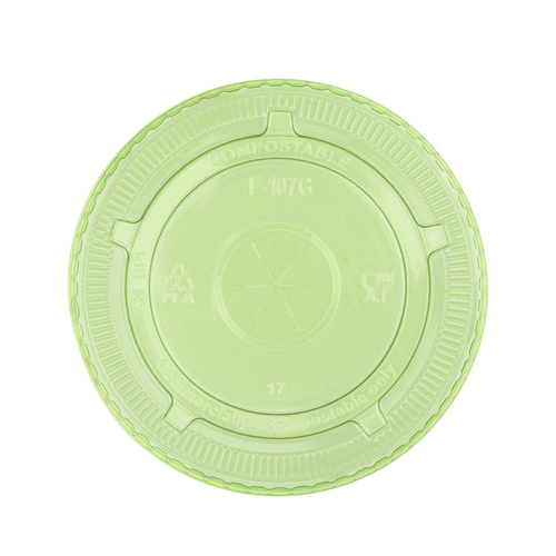 108-Series Lid | Karat Earth Flat Lid for 32oz PLA Cup  | Green