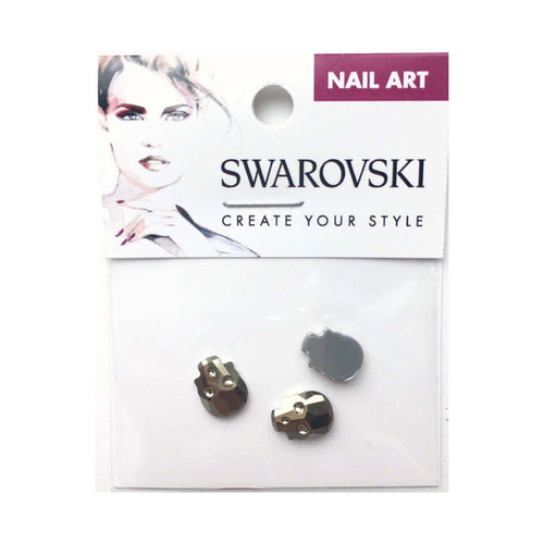 10x7.5mm Swarovski Skull Flat Back - Metallic Light Gold