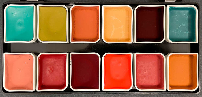 12 complexion shades in alcohol-activated SFX palette