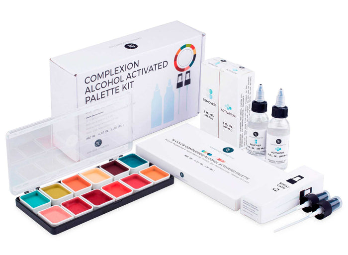Complexion alcohol palette kit with activator and remover