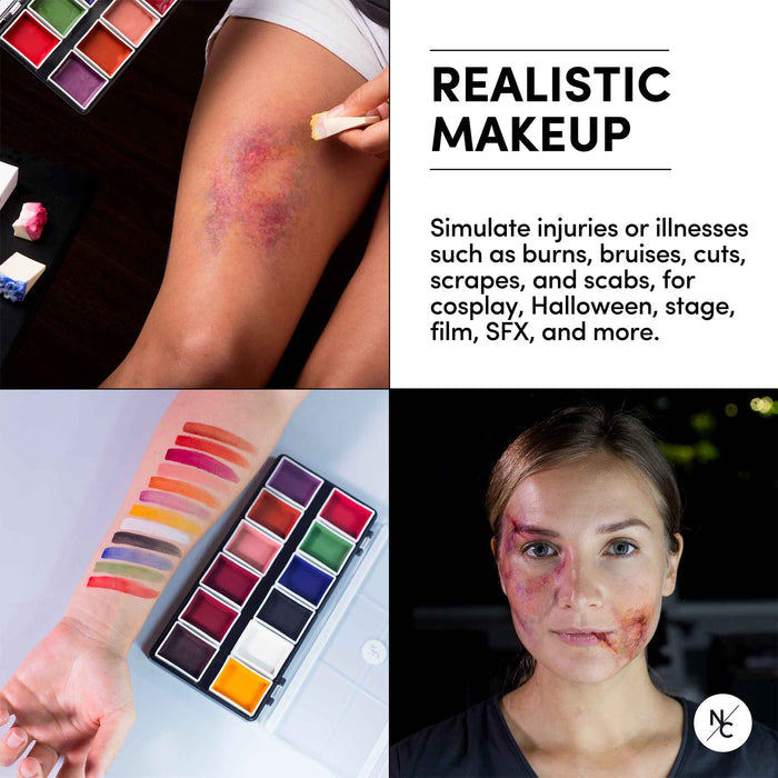 FX alcohol palette used for realistic injury makeup