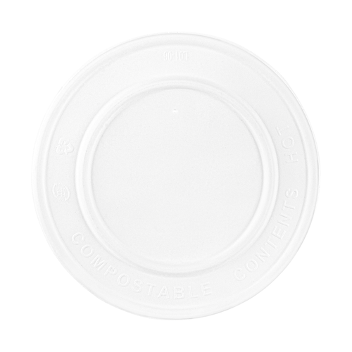 127-Series Lid | Karat Earth Compostable Paper Flat lid for 20oz Paper Food Container