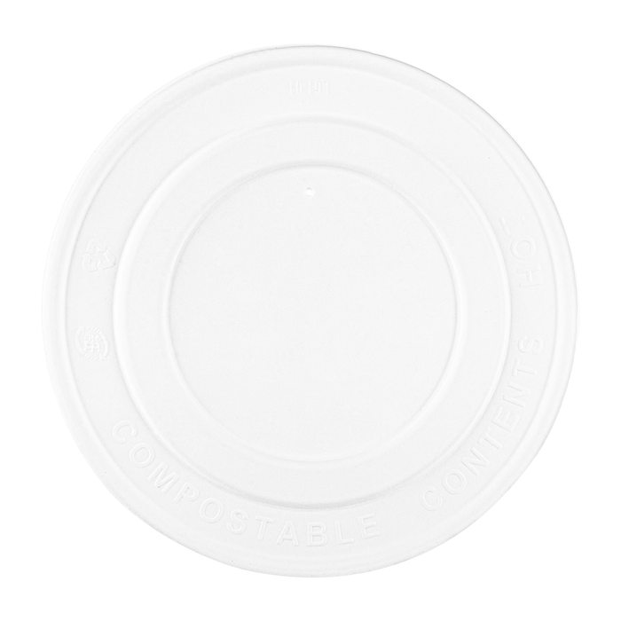 142-Series Lid | Karat Earth Compostable Paper Flat lid for 24-32oz Paper Food Container