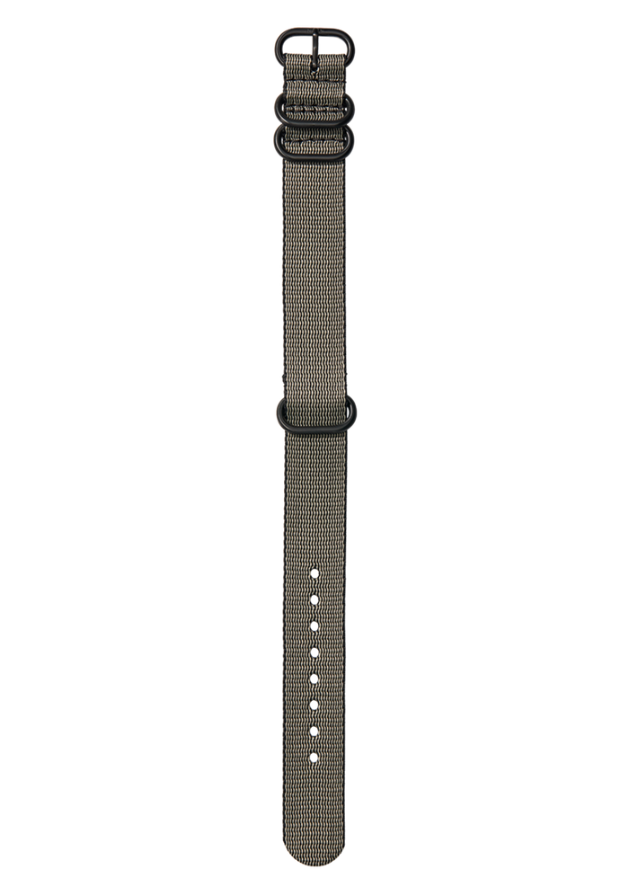 20mm Nylon #TIDE One Piece Band - Khaki / Black