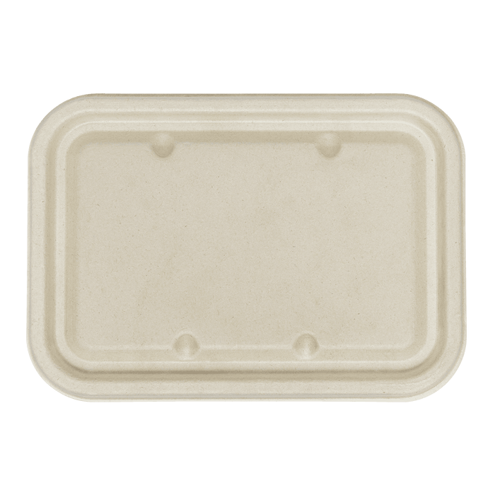 275-Series Lid | Karat Earth Fiber Flat Lid for 16-24oz Fiber Take Out Container | Rectangular | Natural