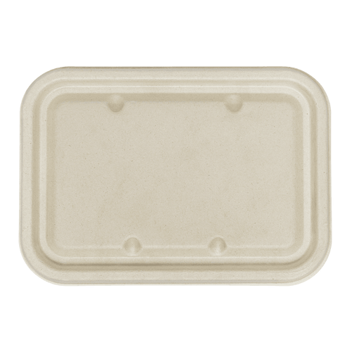 275-Series Lid | Karat Earth Fiber Flat Lid for 16-24oz Fiber Take Out Container | Rectangular | Natural
