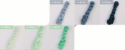 400m Suzhou Embroidery Untwisted Mulberry Silk Thread(Grey and Green) - Ronghua Threads