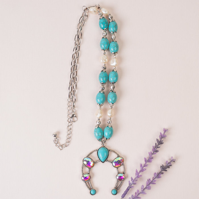 92076 - Squash Blossom Necklace - Turquoise