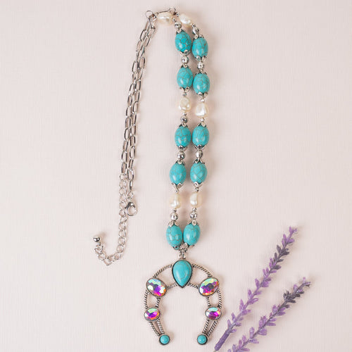 92076 - Squash Blossom Necklace - Turquoise