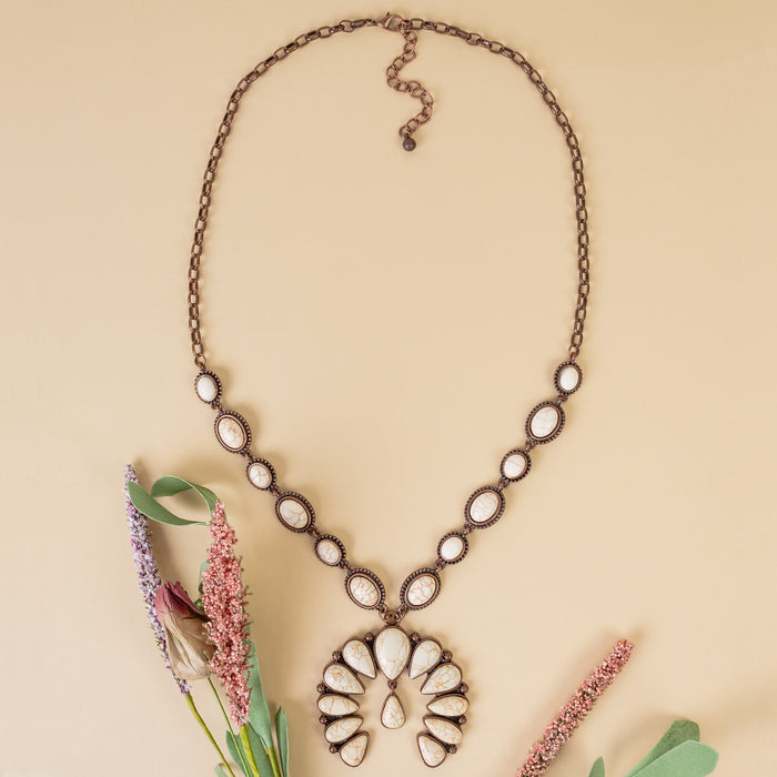 92173 - Squash Blossom Necklace - Ivory & Copper