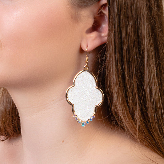 93191 - Glitter Earrings - White