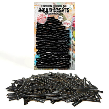 Aall &amp; Create - Ephemera - #5 - Sharp Tongues - Black. Ephemera Die Cuts - 243 die-cuts per pack. Beautifully designed card cut outs. Pieces vary.