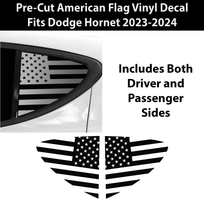 Quarter Window American Flag Vinyl Decal Stickers Fits Dodge Hornet 2023 - 2025 - Bogar Tech Designs