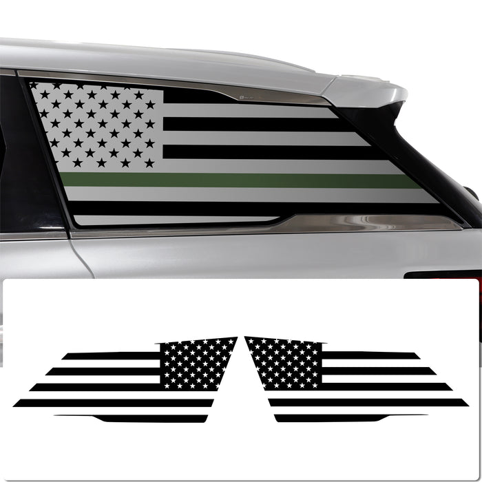 Quarter Window American Flag Vinyl Decal Stickers Fits Infiniti QX60 2022 - 2025 - Bogar Tech Designs