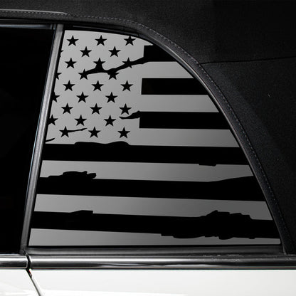 Quarter Window American Flag Vinyl Decal Stickers Fits Mini Cooper Convertible 2019 - 2025 - Bogar Tech Designs