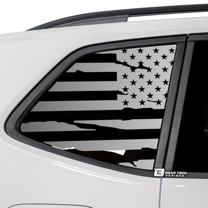Quarter Window American Flag Vinyl Decal Stickers Fits Volkswagen Tiguan 2018 - 2024 - Bogar Tech Designs