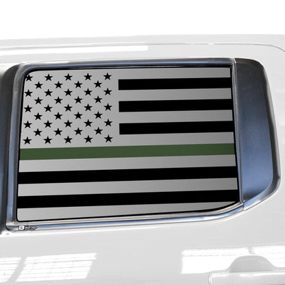 Side Window American Flag Vinyl Decal Stickers Fits Nissan Frontier Crew Cab 2022 - 2025 - Bogar Tech Designs