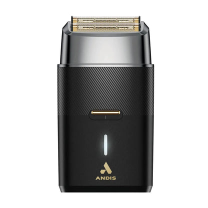 Black and silver Andis ProFoil Plus II  electric shaver on a white background
