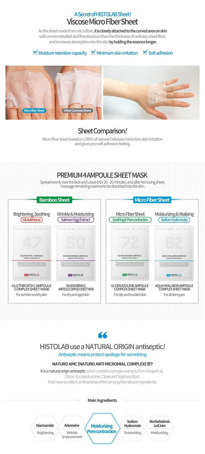 Aqua Hyaluron Ampoule Complex Sheet Mask 62 - HistoLab Canada