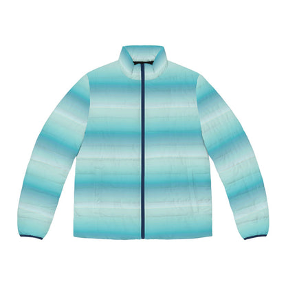 Aqua Ombre Puffer Jacket — Men's Lightweight Gradient Winter Coat