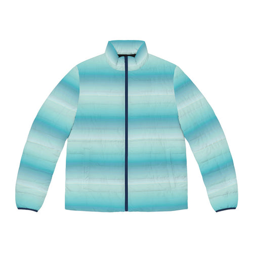 Aqua Ombre Puffer Jacket — Men's Lightweight Gradient Winter Coat