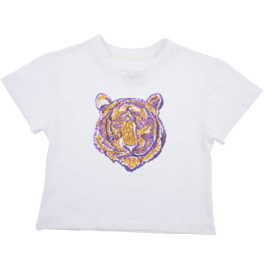 Azarhia Sequin Tiger Face Tee