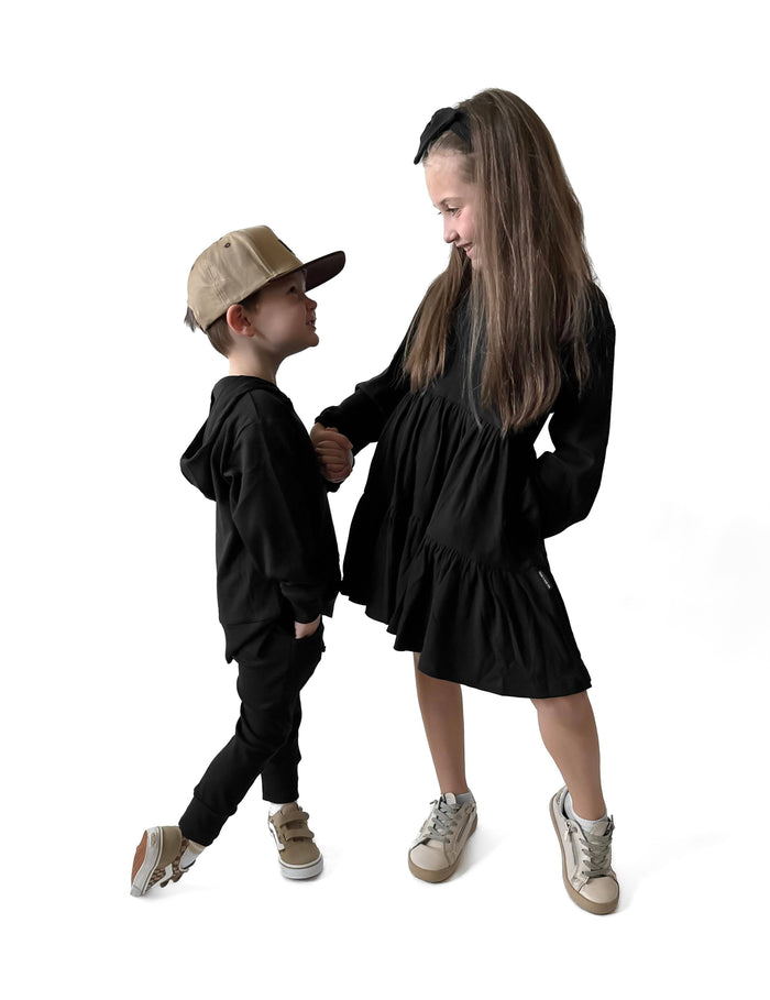 BAMBOO RIBBED HOODIE | BLACK