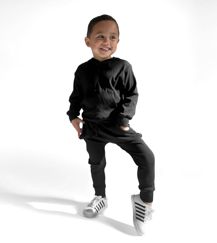 BAMBOO RIBBED HOODIE | BLACK
