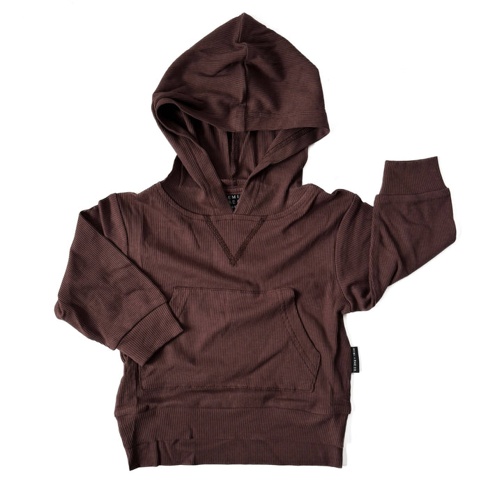BAMBOO RIBBED HOODIE | COCOA