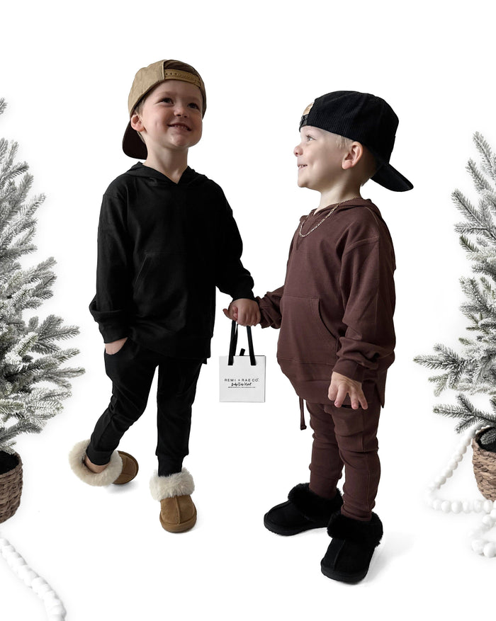 BAMBOO RIBBED HOODIE | COCOA