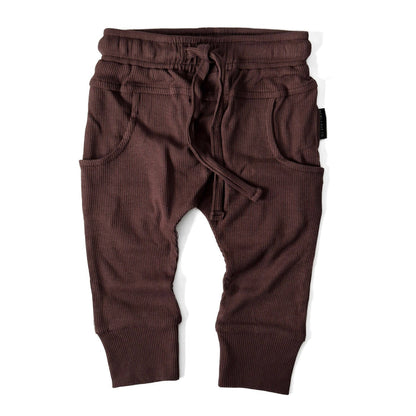 BAMBOO RIBBED JOGGERS | COCOA