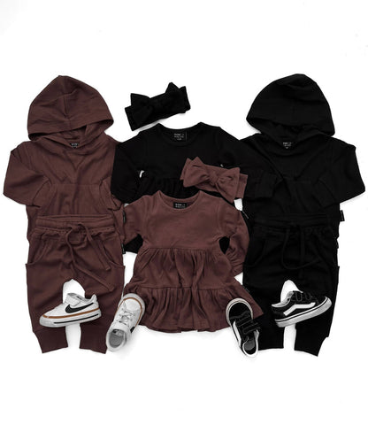 BAMBOO RIBBED JOGGERS | COCOA