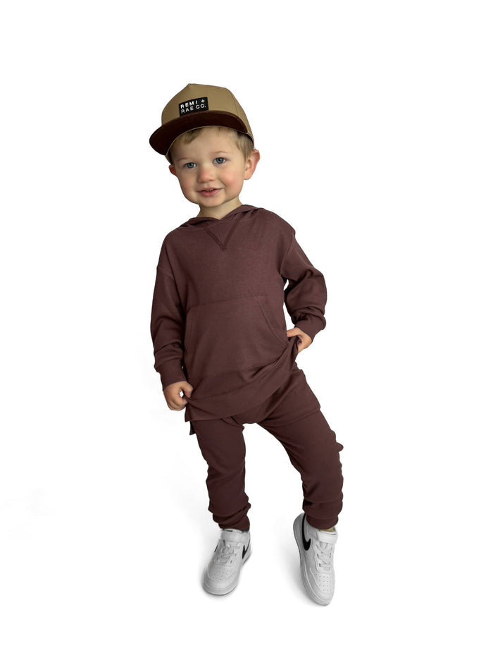 BAMBOO RIBBED JOGGERS | COCOA
