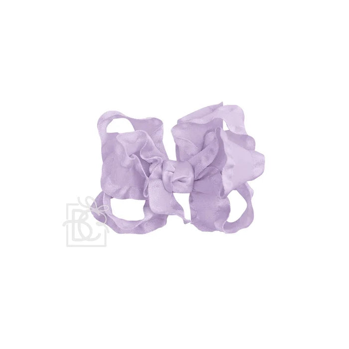 BC Double Ruffle Bow on Clip 3.5" Medium