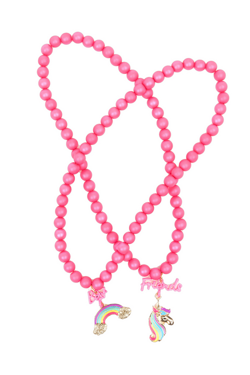 Best Friends Rainbow Unicorn Necklace Set-Retail-Great Pretenders USA